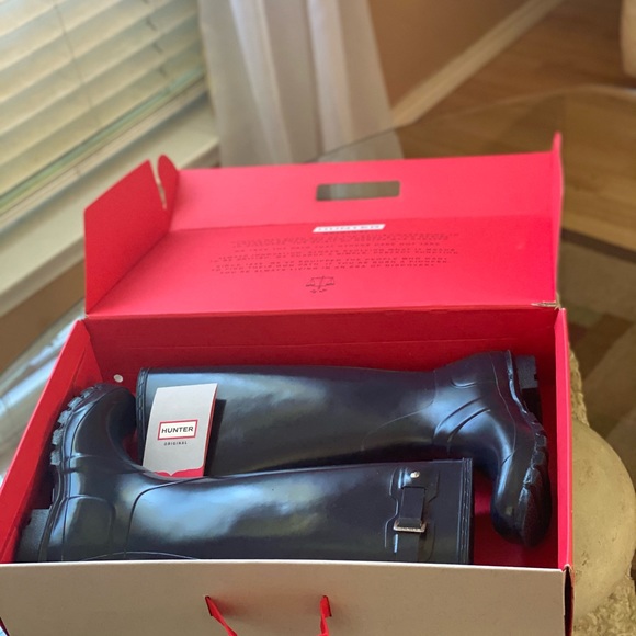 ☔️🆕 CLASSIC HUNTER BOOT GLOSS NAVY BLUE☔️ - Picture 7 of 13